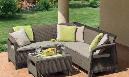 Keter - Лаунж зона Keter Corfu Relax set коричневый Лаунж зона Keter Corfu Relax set коричневый