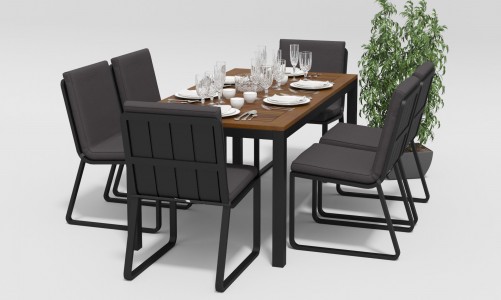Gardenini - Обеденная зона Gardenini Bella Carbon Voglie 180 Цвет: Антрацит Обеденная зона Gardenini Bella Carbon Voglie 180 Цвет: Антрацит