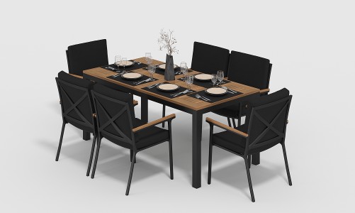 Gardenini - Обеденная зона Gardenini Bella Calma S 180 Цвет: Карбон, черный Обеденная зона Gardenini Bella Calma S 180 Цвет: Карбон, черный