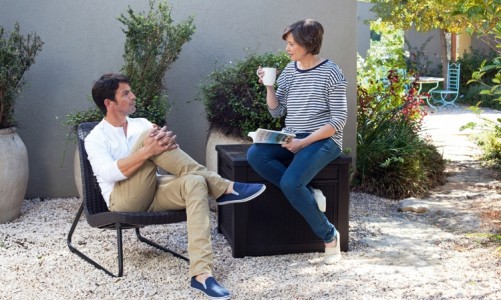 Keter - Стол-сундук Keter Cube Rattan 208 л графит Стол-сундук Keter Cube Rattan 208 л графит