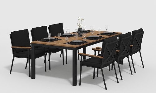 Gardenini - Обеденная зона Gardenini Bella Calma S 220 Цвет: Карбон, чёрный Обеденная зона Gardenini Bella Calma S 220 Цвет: Карбон, чёрный