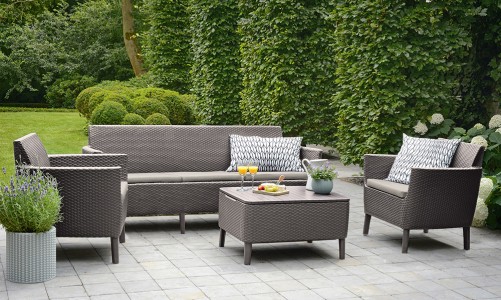 Keter - Лаунж зона Keter Salemo 3 seater set капучино Лаунж зона Keter Salemo 3 seater set капучино