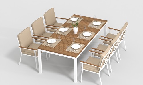 Gardenini - Обеденная зона Gardenini Bella Calma S 220 Цвет: Белый, бежевый Обеденная зона Gardenini Bella Calma S 220 Цвет: Белый, бежевый