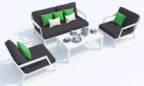 IdealPatio - Лаунж зона Ideal Patio Estivo Цвет: белый, антрацит Лаунж зона Ideal Patio Estivo Цвет: белый, антрацит