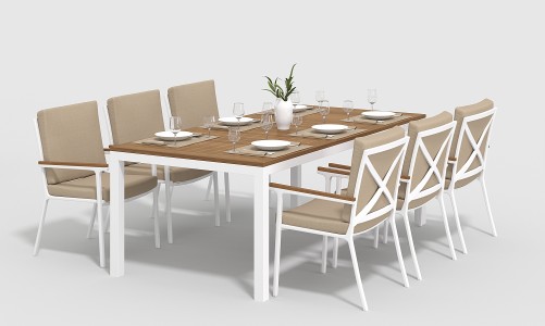 Gardenini - Обеденная зона Gardenini Bella Calma S 220 Цвет: Белый, бежевый Обеденная зона Gardenini Bella Calma S 220 Цвет: Белый, бежевый