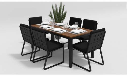 Gardenini - Обеденная зона Gardenini Bella Carbon Voglie 180 Цвет: Черный Обеденная зона Gardenini Bella Carbon Voglie 180 Цвет: Черный