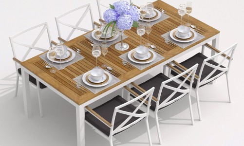 Обеденная группа Ideal Patio Tella Festa 220 Цвет: белый, антрацит