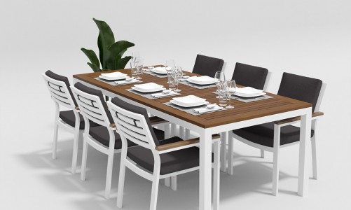 Обеденная зона Gardenini Bella White 220 Цвет: Антрацит