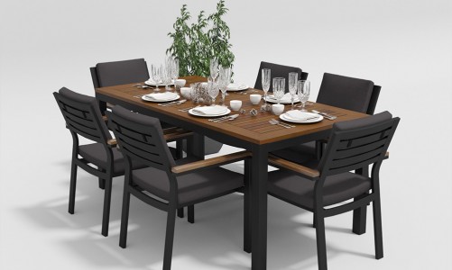 Gardenini - Обеденная зона Gardenini Bella Carbon 180 Цвет: Антрацит Обеденная зона Gardenini Bella Carbon 180 Цвет: Антрацит