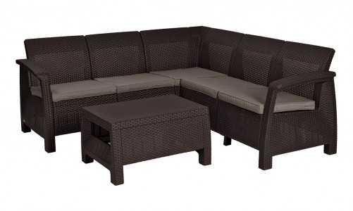 Keter - Лаунж зона Keter Corfu Relax set коричневый Лаунж зона Keter Corfu Relax set коричневый