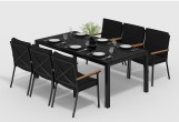 Gardenini - Обеденная зона Gardenini Calma Carbon 200 Черный со стульями Calma S Обеденная зона Gardenini Calma Carbon 200 Черный со стульями Calma S