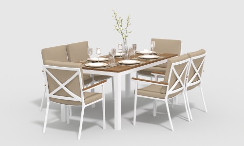 Gardenini - Обеденная зона Gardenini Bella Calma S 180 Цвет: Белый, бежевый Обеденная зона Gardenini Bella Calma S 180 Цвет: Белый, бежевый