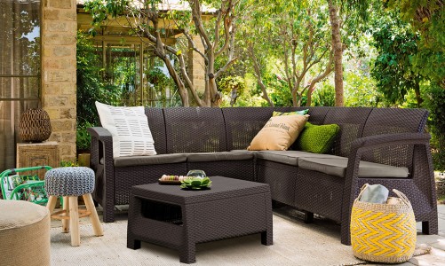 Keter - Лаунж зона Keter Corfu Relax set коричневый Лаунж зона Keter Corfu Relax set коричневый