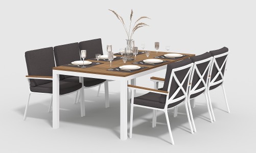 Gardenini - Обеденная зона Gardenini Bella Calma S 200 Цвет: Белый, антрацит Обеденная зона Gardenini Bella Calma S 200 Цвет: Белый, антрацит