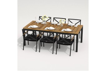Обеденная группа Ideal Patio Tella Festa 220 Цвет: карбон, чёрный