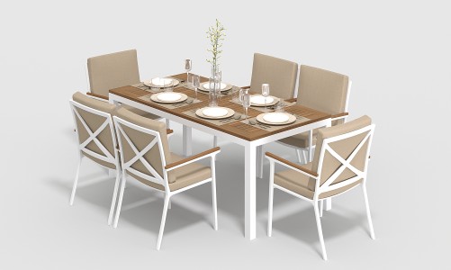 Gardenini - Обеденная зона Gardenini Bella Calma S 180 Цвет: Белый, бежевый Обеденная зона Gardenini Bella Calma S 180 Цвет: Белый, бежевый