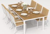 IdealPatio - Обеденная группа Ideal Patio Tella Alba 200 Цвет: белый, бежевый Обеденная группа Ideal Patio Tella Alba 200 Цвет: белый, бежевый
