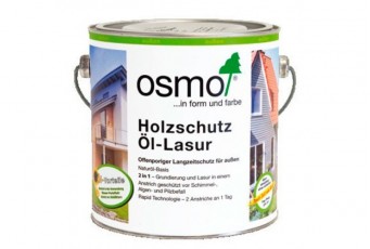 Защитное масло-лазурь для наружных работ OSMO Holzschutz Ol-Lasur патина 2.5л